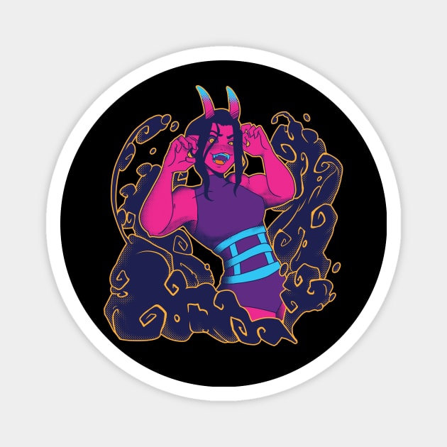 Neon Oni Magnet by NeonJax